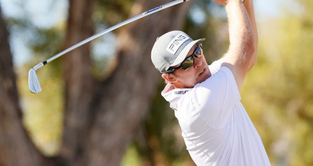 Ireland’s  Séamus Power of Ireland hits his tee shot on the second hole during the final round of the the American Express at the Stadium Course at PGA West  in La Quinta, California. Photograph: Steph Chambers/Getty Images