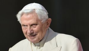 Emeritus Pope Benedict XVI: ‘Overwhelmingly likely’ he was aware of at least four child abusing priests among his clergy while he was archbishop of Munich from 1977 to 1982. Photograph: Tiziana Fabi/AFP via Getty Images