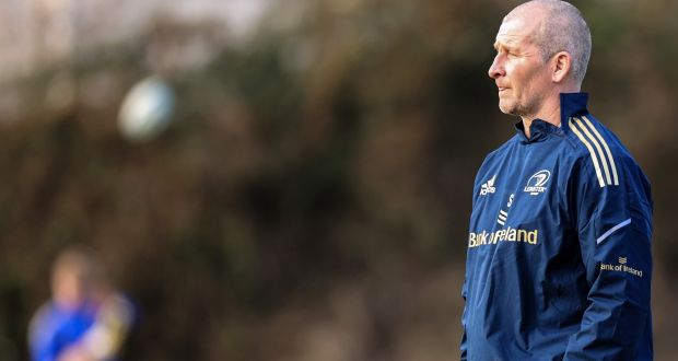 Stuart Lancaster watches Leinster’s training session at UCD on Monday. Photograph: Ben Brady/Inpho
