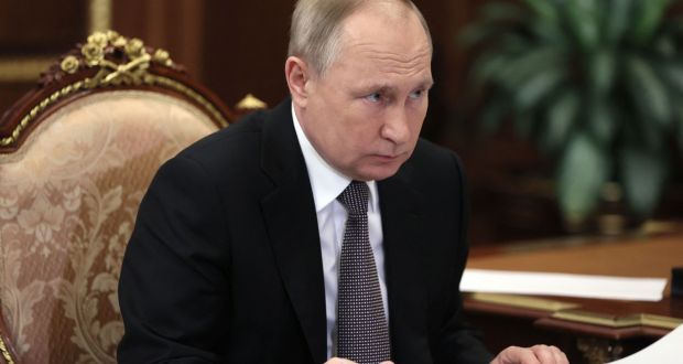 Russian president Vladimir Putin: the only deterrent available to his threat of invasion must be the prospect of  sustained crippling sanctions against Russia and Belarus. Photograph: Mikhail Metzel/Sputnik/AFP via Getty 