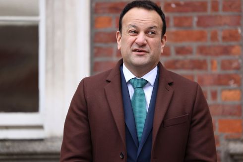 REMOTE-WORKING RIGHTS: Tánaiste and Minister for Enterprise, Trade and Employment, Leo Varadkar, giving details of newly published draft legislation giving workers the right to request remote working, to members of the media at Dublin Castle. Photograph: Dara Mac Dónaill