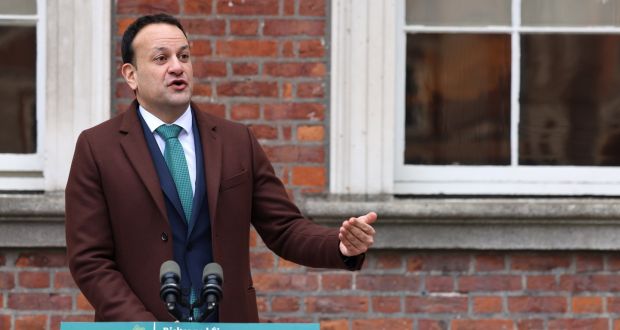 Varadkar says Russian military exercises off the Irish coast ‘might well be a show of strength towards Britain and France’. Photograph: Dara Mac Dónaill 