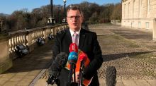 DUP leader Jeffrey Donaldson issued a vague warning his party will walk out of Stormont if protocol talks are ‘strung out for weeks’. File photograph: PA