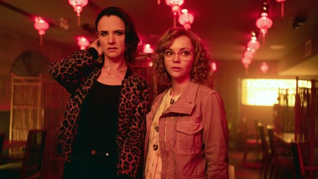 Juliette Lewis and Christina Ricci in Yellowjackets, a dark comedy about the aftermath of a football team of teenage girls descending into cannibalism. Photograph: Kailey Schwerman/Showtime