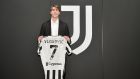  Dusan Vlahovic has been unveiled by Juventus. Photograph:  Daniele Badolato - Juventus FC/Juventus FC via Getty Images
