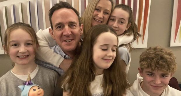 Richard O’Halloran reunited with his wife Tara and four children at Dublin Airport this morning. His wife tweeted: ‘Thank you everyone for all your support. We are so unbelievably happy to have him back…’