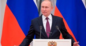 Russian president Vladimir Putin: his main aim is to recreate as much of the lost Soviet empire as he can. Photograph: via AP