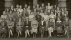 Philosophers Mary Midgley (wearing glasses in front row, sixth from right) and Iris Murdoch (second row, fourth from right) at Somerville College, Oxford in 1938. Photograph: Somerville College