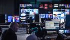 The Russia Today studio in London pictured in February 2017. Photograph: Sergey Ponomarev/The New York Times