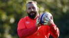 England’s Joe Marler during a training session at Pennyhill Park in Bagshot. Photograph: Adam Davy/PA Wire