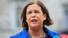Mary Lou McDonald said hikes at filling stations overnight had already eroded the benefits of the Government’s cuts. Photograph: Gareth Chaney/Collins