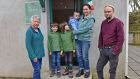 Daria Blackwell (left) who lives in Kilmeena, Westport with the recent arrivals from Ukraine: Christina and Ihor Sodomora with their three boys, Illya, Khoma and Omelyan. Photograph: Conor McKeown