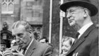 Sean Lemass (left) with Eamon  de Valera. In 1962, with Ireland seeking EEC membership,   Lemass was clear: “We recognise that a military commitment will be an inevitable consequence of our joining the Common Market.” Photograph: Paddy Whelan 