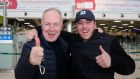  Declan Daly from Cabinteely and Sean Gaskin from Sandyford at Dublin Airport on their way to Cheltenham. Photograph: Gareth Chaney/Collins