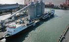 An aerial view shows P&O vessels Norbank (left) and Norbay moored in Liverpool. Photograph: Getty 