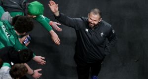 Andy Farrell prefers Ireland’s stout defensive record to their scintilatting attack numbers. Photograph: Laszlo Geczo/Inpho