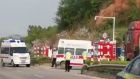 A video screengrab shows ambulances heading to the site of a crashed China Eastern plane in the Guangxi province. The number of casualties is unknown. Photograph: STR/AFPTV/AFP via Getty Images