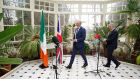 Minister for Foreign Affairs Simon Coveney and Northern Ireland Secretary Brandon Lewis met under the auspices of the British-Irish Intergovernmental Conference at Farmleigh House in Dublin. Photograph: PA 