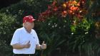 Former US president Donald Trump claims he made a hole-in-one at one of his golf courses in Florida while playing with former world No 1 Ernie Els. Photograph:  Nicholas Kamm/AFP via Getty Images