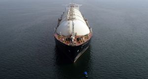 The LNG Aquarius liquefied natural gas tanker offshore in Jakarta, Indonesia.   Photograph: Dimas Ardian/Bloomberg
