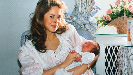 Annabel Karmel with baby Natasha soon after her birth.