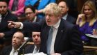 Prime minister Boris Johnson during prime minister’s questions in the House of Commons on  Wednesday. Photograph:    UK Parliament/Jessica Taylor/PA Wire 