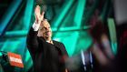Hungarian prime minister Viktor Orban waves to supporters. Photograph: Zoltan Fischer/EPA