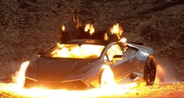 The exploding SHLOMS Lamborghini.