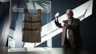 One of only six life jackets remaining from RMS Titanic has gone on display at Titanic Belfast to commemorate the 110th anniversary. Rodney McCullough, Former Official Historian for Harland & Wolff. Photograph: Kelvin Boyes / PressEye
