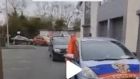 A screengrab from a social media video showing a convoy of cars flying Russian flags in Dublin. Photograph: via Tik Tok