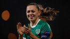 Republic of Ireland and Arsenal star Katie McCabe: ‘We’re playing more games at the Emirates so maybe a national game in the Aviva would be nice.’ Photograph: Oisín Keniry/Getty Images