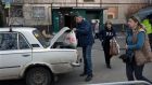 Residents prepare to leave their apartment complex following a night of Russian bomb attacks in Kharkiv, Ukraine. Photograph: Tyler Hicks/The New York Times