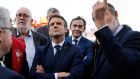   Of all the criticisms of Emmanuel Macron, centre, perhaps the least persuasive is that he is to blame for putting Marine Le Pen within touching distance of the presidency. Photograph:  Ludovic Marin/AFP via Getty Images
