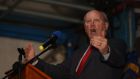 Jim Allister speaks during rally against the Northern Ireland protocol organised by North Antrim Amalgamated Orange Committee, in Ballymoney, Co Antrim. Photograph: Liam McBurney/PA Wire
