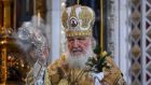 Russian Patriarch Kirill celebrates a Christmas service at the Christ the Saviour cathedral in Moscow in January. Photograph:  Kirill  Kudryavtsev/AFP via Getty Images