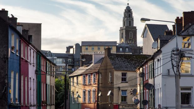 The tower of St Anne’s Church in Shandon rises above streets of terraced houses in Cork. Photograph: iStock