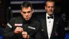 Ronnie O’Sullivan in action for the 30th year at the World Championships  at the Crucible Theatre in Sheffield. ‘Running just gives you a natural high. I can run for an hour, 7.45- to 8-minute milings. Running is my drug.’ Photograph: Oli Scarff/AFP/Getty Images