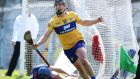 Ian Galvin celebrates scoring a goal for Clare at Semple Stadium. Photograph: Bryan Keane/Inpho