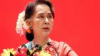 Aung San Suu Kyi speaks during the opening ceremony of Invest Myanmar Summit 2019 in Naypyitaw, Myanmar, in January 2019. Photograph: EPA