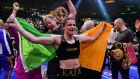 After 21 professional fights Katie Taylor  remains unbeaten and retains her major belts from the WBA, WBO, IBF and WBC. Photograph:  Angela Weiss/AFP via Getty Images