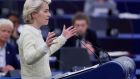  European Commission president Ursula von der Leyen said the new sanctions  ‘send another important signal to all perpetrators of the Kremlin’s war: we know who you are, and you will be held accountable’. Photograph: Julien Warnand/EPA