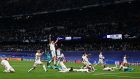  Real Madrid players celebrate reaching the Champions League final. Photograph: Getty Images