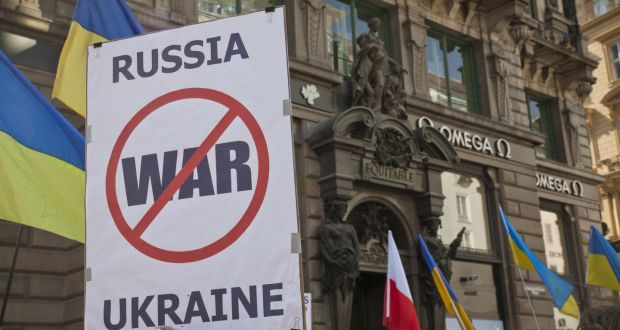 Vienna, 2014: Protesters gather in the main square to protest the Russian annexation of Crimea. There will also be long-term consequences for Russia due to its war in Ukraine. Photograph: iPhoto