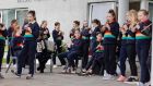 Students from Scoil Mhuire gan Smál primary school, Carlow, playing traditional Irish music. Photograph: Alan Betson