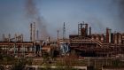 The Azovstal plant in Mariupol. ‘We will continue to fight as long as we live, to repel the Russian occupiers,’ Capt Sviatoslav Palamar, a deputy commander of Azov, said on a video call on Sunday. Photograph: Alessandro Guerra/EPA