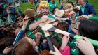 Limerick’s Oisín O’Reilly with fans after the game at the TUS Gaelic Grounds in Limerick. Photograph: James Crombie/Inpho