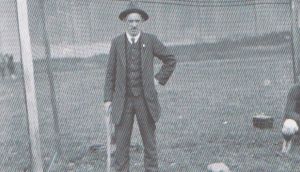 Tadhg Barry standing in goal in Croke ark in 1920. Barry is regarded as the last high-profile victim of the crown forces in the War of Independence