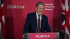 Labour leader Sir Keir Starmer making a statement at Labour Party headquarters in London. He  said he will do the ‘right thing’ and step down if he is fined by police for breaking Covid regulations.  Photograph:   Yui Mok/PA Wire