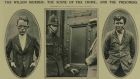 The two killers and (centre) the door to Wilson’s Belgravia home, outside which he was gunned down.