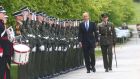 Taoiseach Micheál Martin at  the National Famine Commemoration in Strokestown Park, Co Roscommon, on Sunday. Photograph: Andrew Downes/PA Wire  